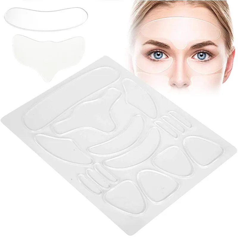 

18Pcs Silicone Anti-wrinkle Patch Reusable Face Forehead Cheek Chin Sticker Anti Aging Facial Skin Lifting Patch Wrinkle Remover