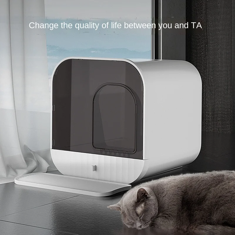 

Cat Litter Box Closed House Litter Box Fully Enclosed Splash-proof Villa-style Cat Toilet Cleaning Supplies with Plastic Scoop
