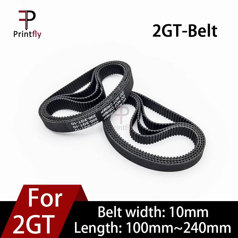 

Printfly 2MGT 2M 2GT Synchronous Timing belt Pitch length ​100/110/120/130/140~202/210/220/232/240mm Width 10mm Rubber closed
