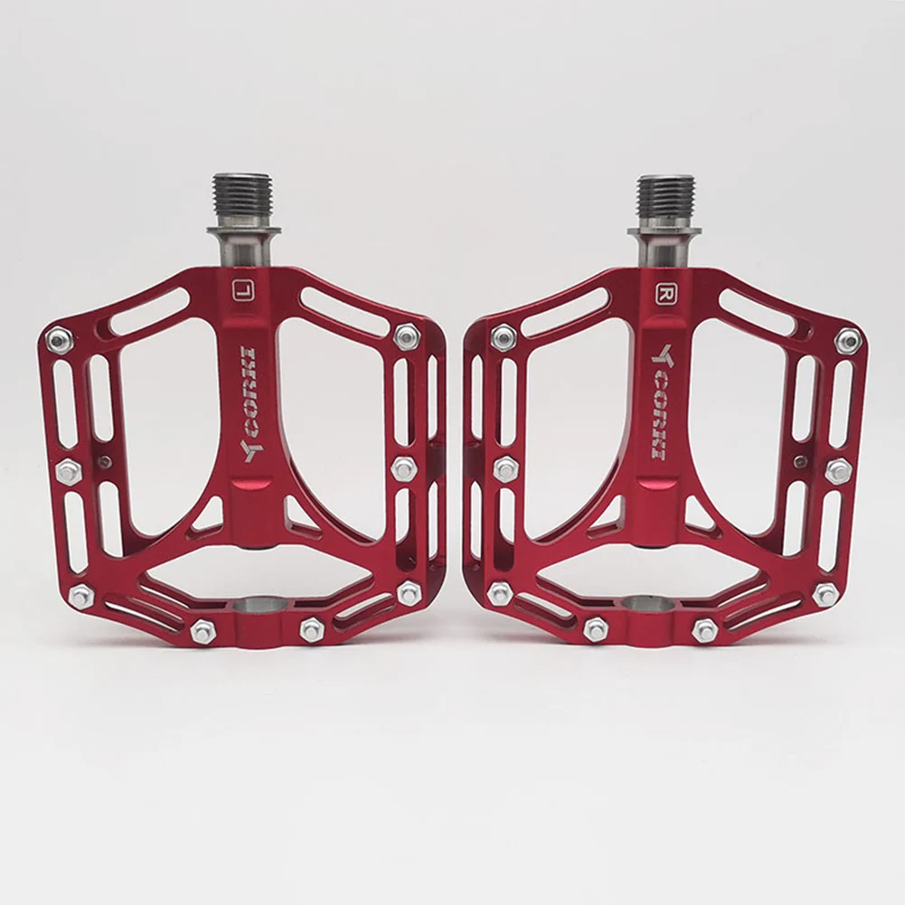

3 Ball Bearings Bike Pedal Titanium Alloy+Aluminum Alloy Titanium Axis Ultra Light 1 Pair 116x98x24mm Brand New