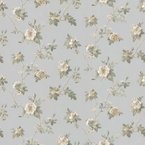 

Brewster Scrolling Floral Silver Miriam Wallpaper Home Decor Wallpaper
