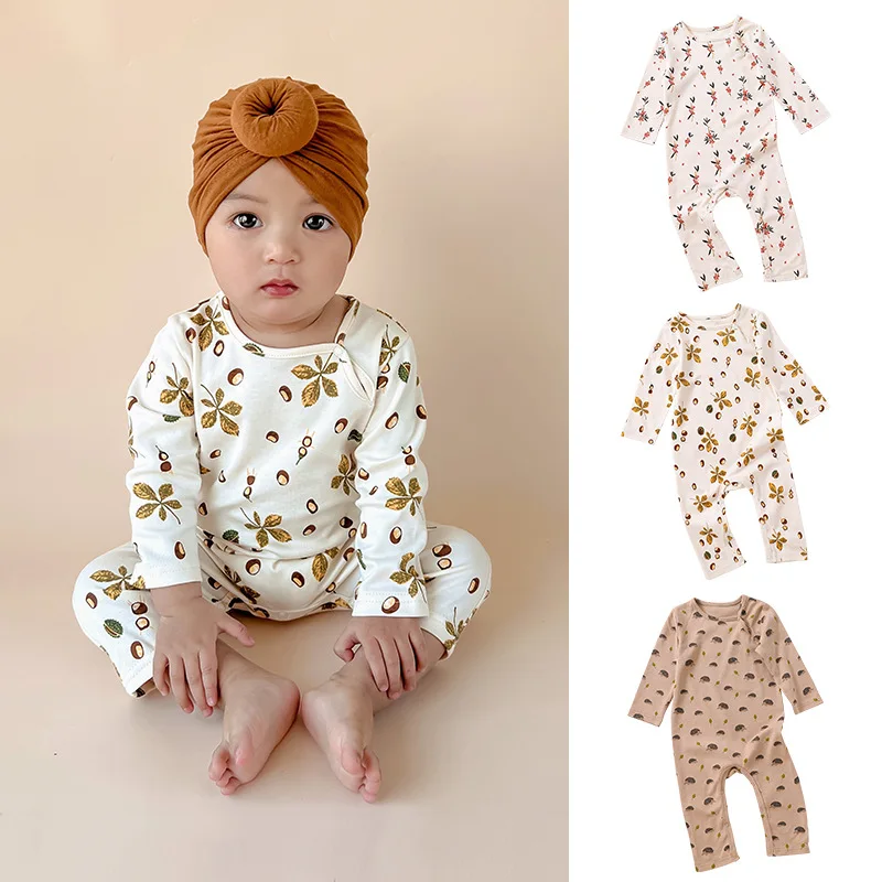 

Europe And America Baby Cotton Boys And Girls Baby Long-Sleeved Onesie Baby Clothes Spring Pajamas Spring Crawling Clothes