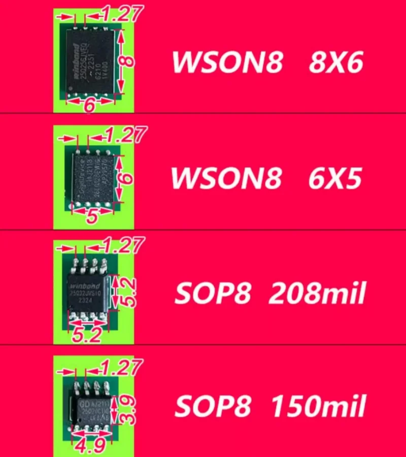 

Набор игл зондов для чипов Sop8/VSON 4 шт.