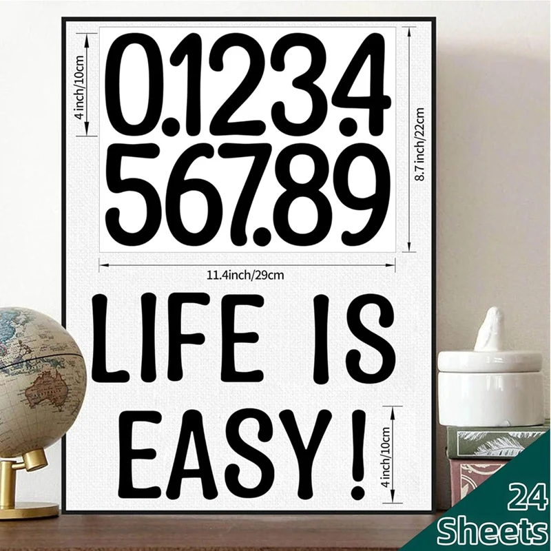 24 листа наклейки с большими буквами 4-дюймовые и алфавита виниловые