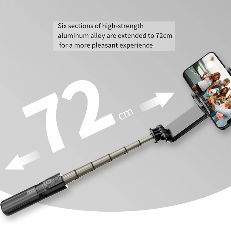 72Cm Anti-Shake Mobile Phone Gimbal Stabilizer Bluetooth Selfie Stick Aluminum Alloy Handheld