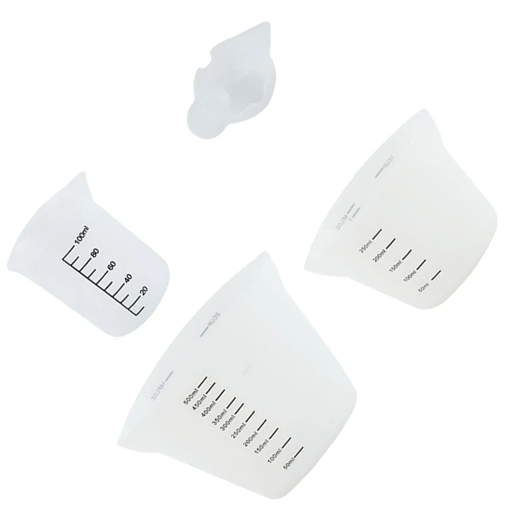 

Measuring Cups Cup Mixing Silicone Clear Scale Pitcher Mesuring Baking Medicine Non Stick Mug Graduated Resinepoxy Kitchen