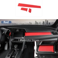 car alcantara dashboard decoration strip center console trim interior for honda civic 10th 2016 2017 2018 2019 2020 2021