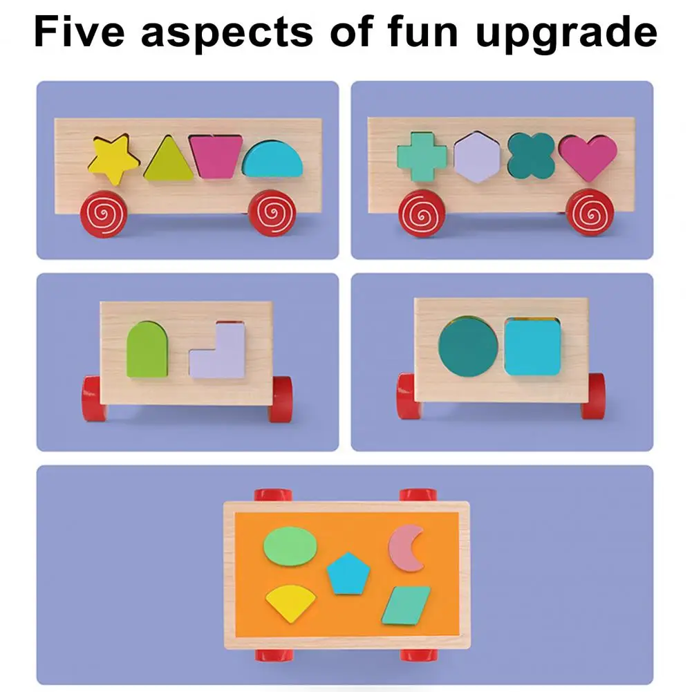 

Montessori-inspired Toys Educational Wooden Toy Shape Matching Car for Fine Motor Skills Cognitive Classification for Children's