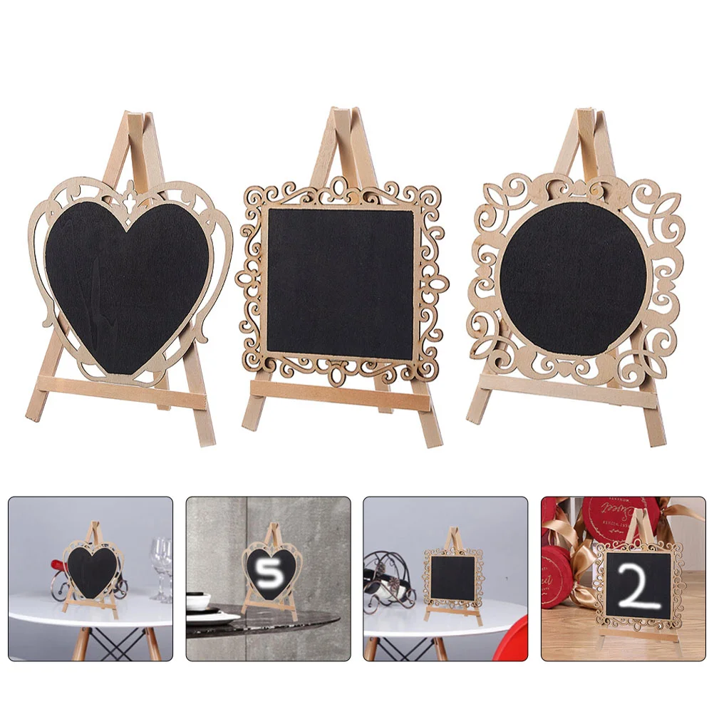 

3 шт., деревянная доска для сообщений с основанием для бара