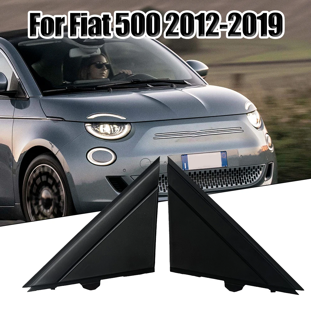 

Matte Black LH&RH Door Mirror Flag Cover Moldings Rear Mirror Triangle Trim Plate For FIAT 500 1SJ85KX7AA 1SD00KX7AA