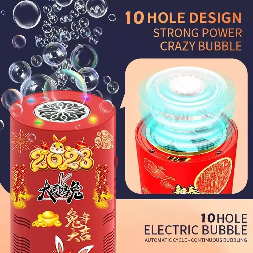 

Firework Electric Bubble Blower Automatic Bubble Maker Toys With Music And Colorful Light For Outdoor Activities Festival