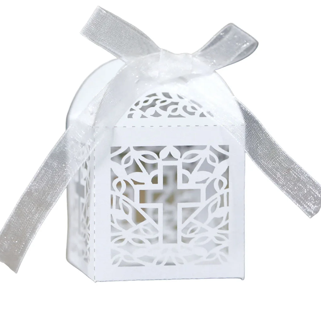 Es Candy Chocolate Biscuit Package Holder Paper Atmospheres Ribbon Hollow Container Organizer  Blue