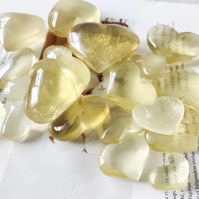 

Citrine Heart Polished Quartz Crystal Natural Stones Carved Gems Healing Reiki Gemstones Meditation Decoration