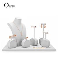 oirlv newly resin jewelry display prop set microfiber earrings display stand bangle organizer for shop cabinet