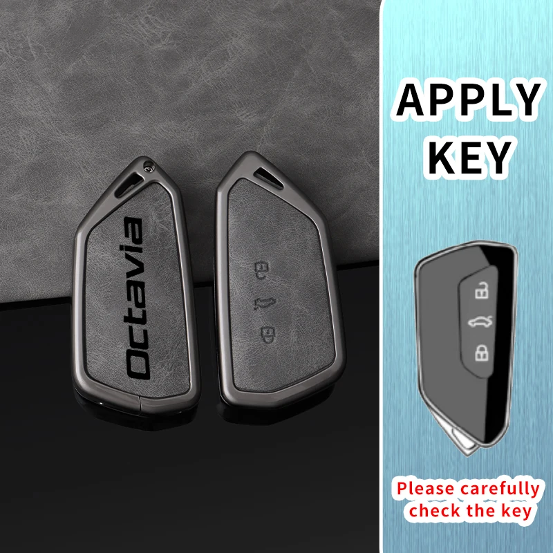 

Защитный чехол для автомобильного ключа из сплава кожи для Skoda Octavia 4 Pro 2022 2023 2024 2025, брелок для ключей с дистанционным управлением, автомобильные аксессуары