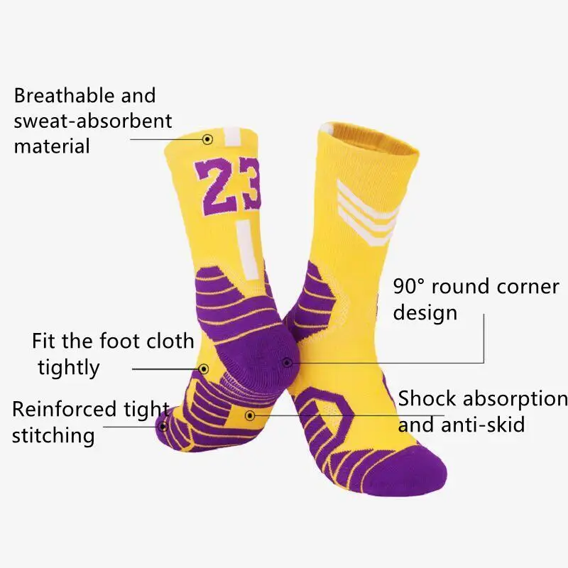 Professional Basketball Socks Sport for Kids Men Father and Son Outdoor Cycling Climbing Running Fast-drying Breathable Non-Slip