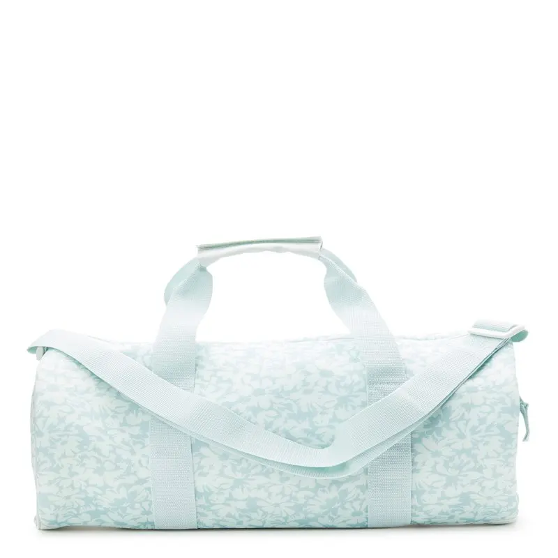 Women's Plyo Print Duffel Handbag Bag with Shoulder Strap Green