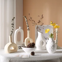 nordic decoration home white ceramic vase dried flowers decorative vase flower pot living room home decoration accessories gift