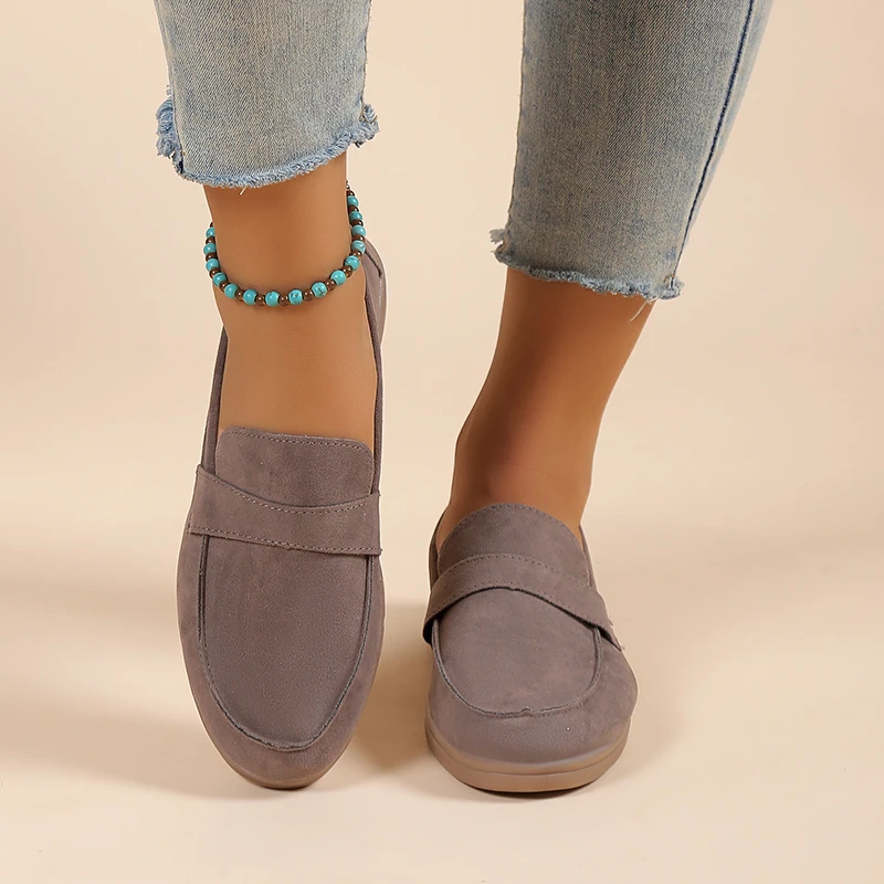 Classic Woman Moccasins Summer Fashion Colorful Slip-on Flat Shoes Ladies Brand Design Casual Artifical Suede Loafers Plus Size