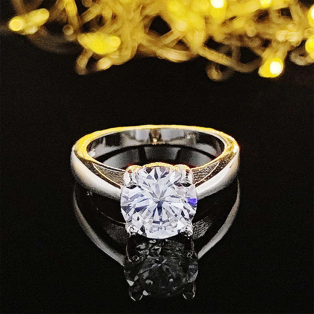 

Solid Real new 2021 fashion 925 sterling silver wedding engagement ring for women girl love Luxury rings jewelry R4462bS