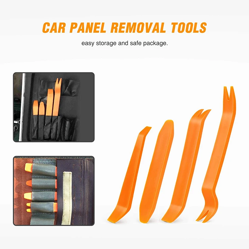 

4Pcs Car Radio Panel Removal Tools Interior Dash Removal Tool Kit Car Audio Disassembly Tool Plastic Pry Bar Door Panel Tool Set