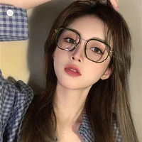 fashion vintage retro decorative glasses round spectacle frame spectacle frame flat mirror glasses frame frame metal eye glasses
