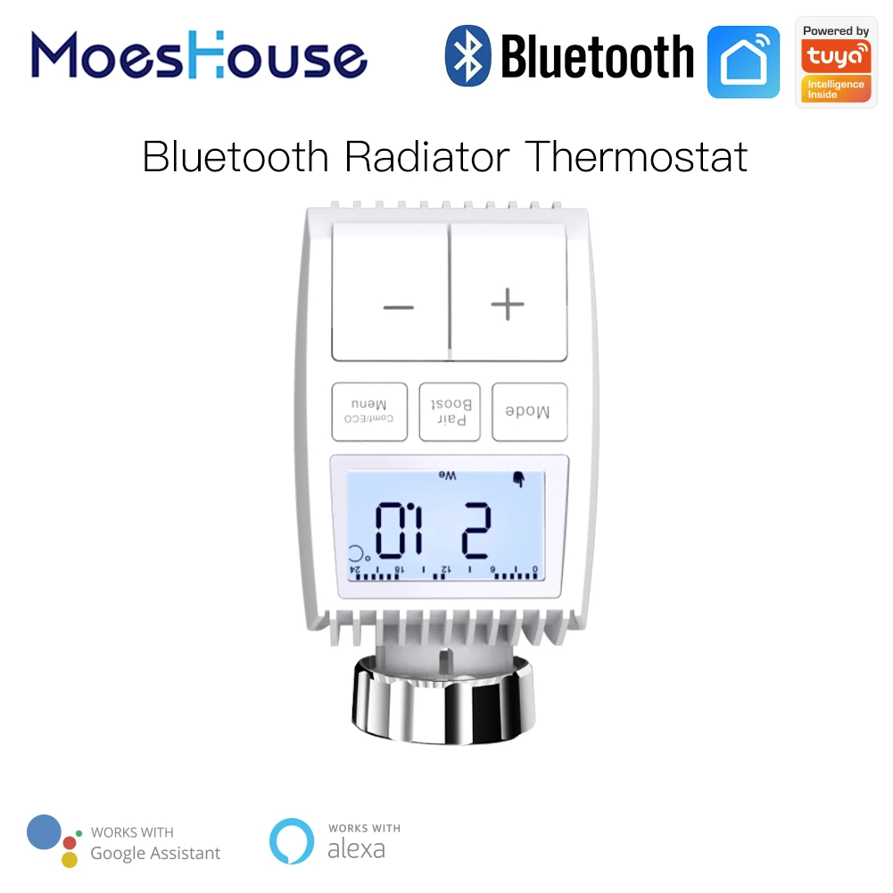 

Tuya Bluetooth Thermostat Radiator Valve Actuator Smart Temperature Controller Sigmesh Heater TRV Voice Control with Alexa