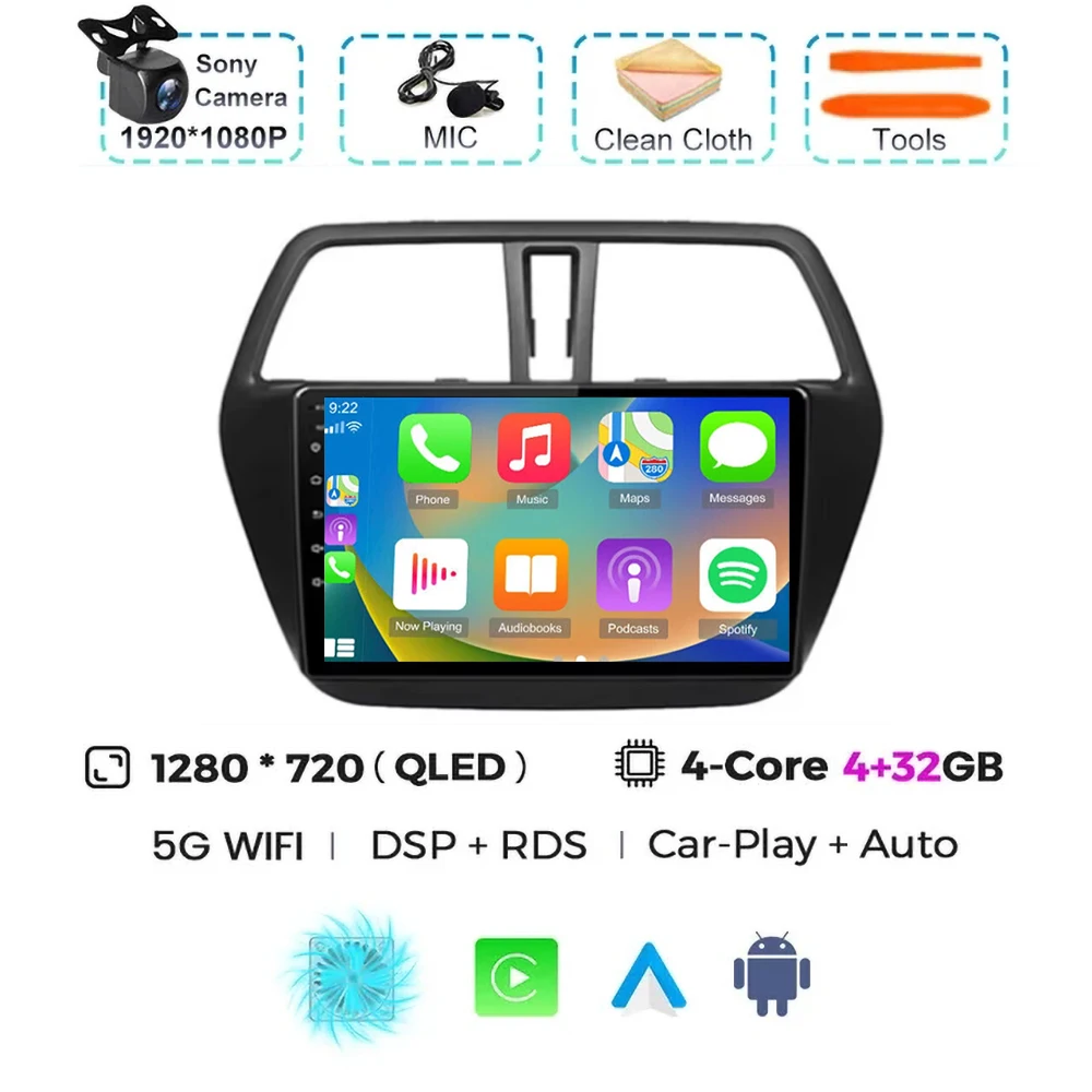 

Для Suzuki SX4 S-Cross 2014 2015 2016 2017 Android 15 Автомобильный радиоприемник Мультимедийный плеер Стерео GPS WIFI + 4G беспроводной Carplay Авто видео