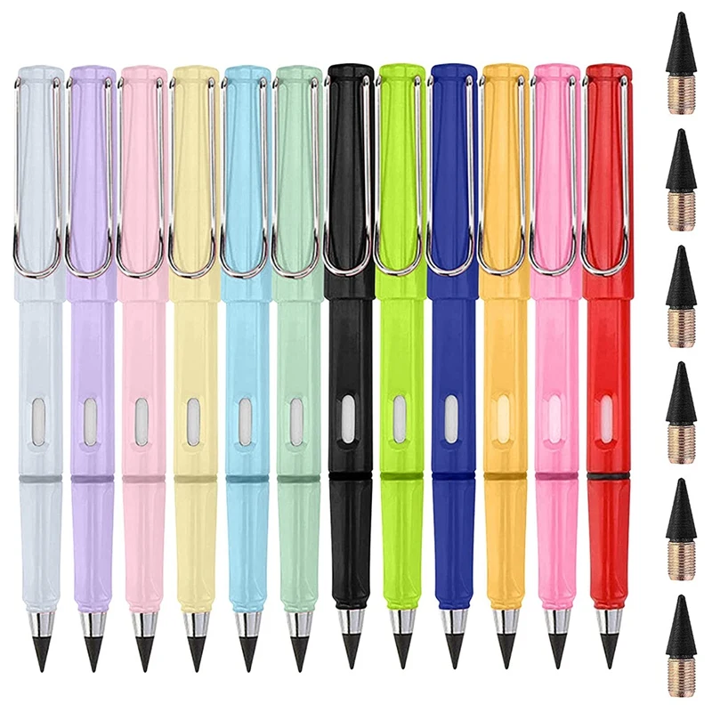 

12Pcs Inkless Pencils, Eternal Pencil, Inkless Pencils Eternal Technology,No Ink Pen, With Replaceable Graphite Pen