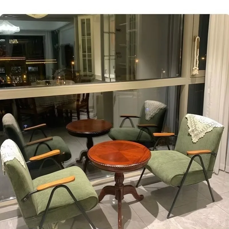 Диван для одного человека светлый роскошный ленивый железный арт вельвет в стиле