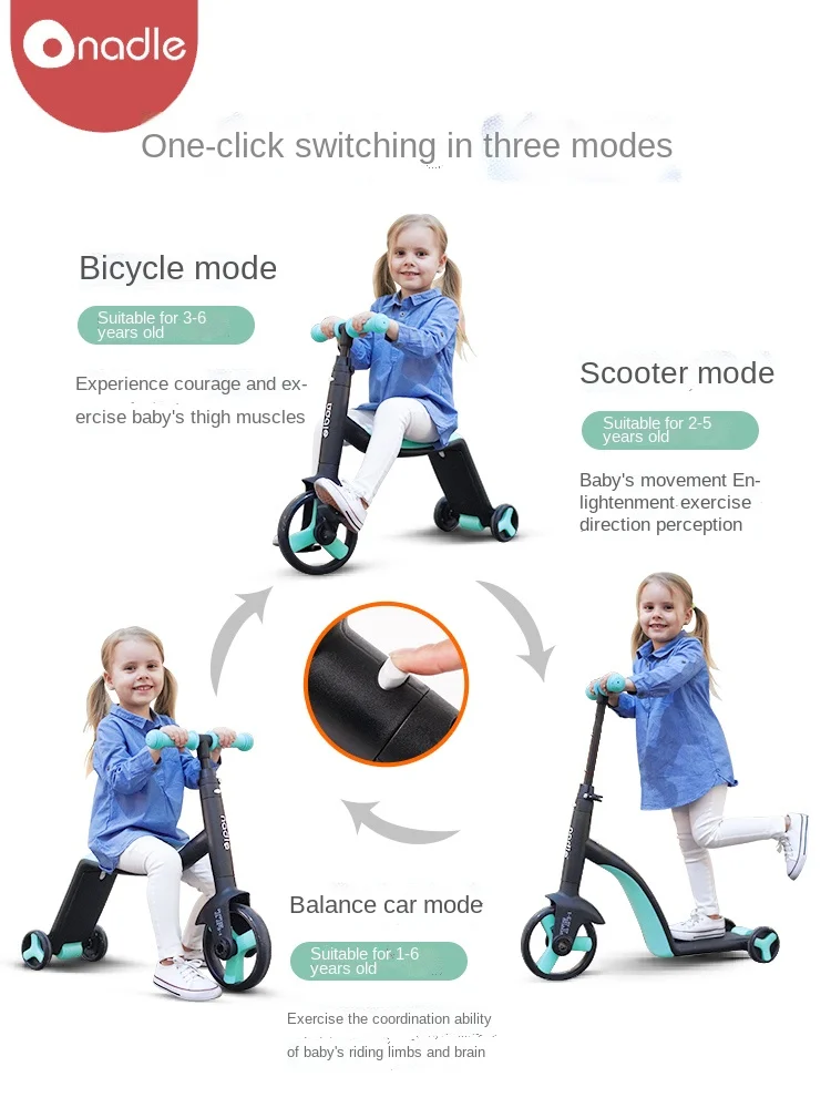 

YY Walker Car Multi-Functional Baby Tricycle with Luge