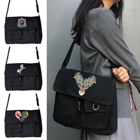womens simple crossbody bags cute purse casual shoulder satchel bags girls color printed canvas diagonal cross school bag