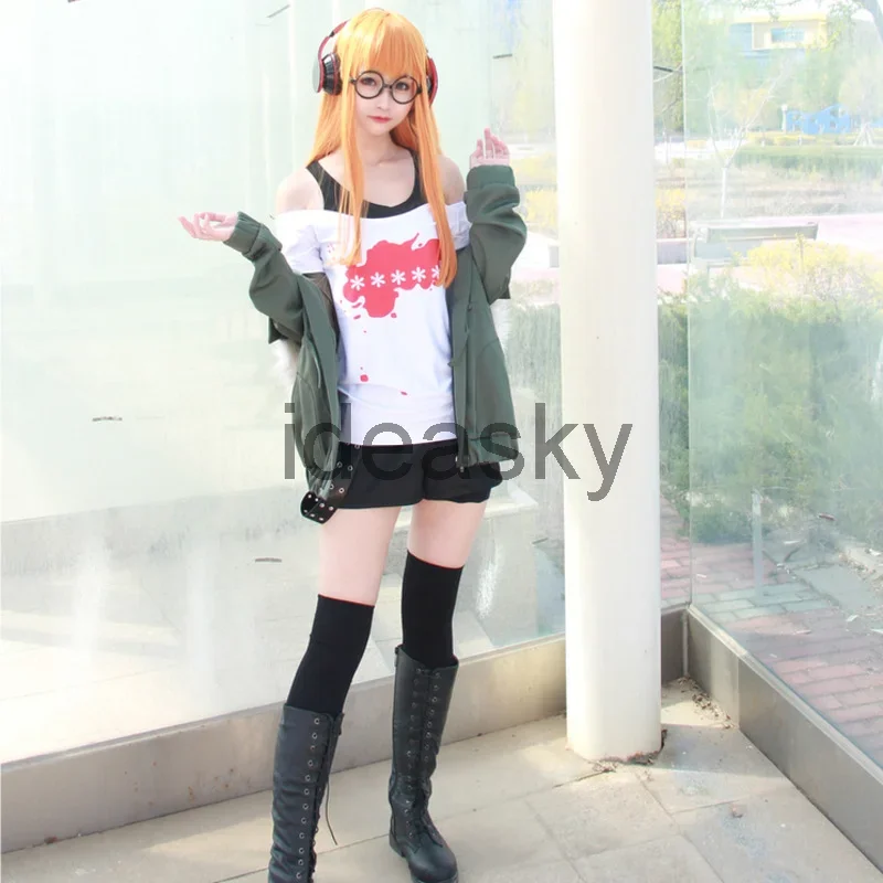 Аниме Сакура Футаба Косплей Персона 5 Костюм униформа парик куртка футболка