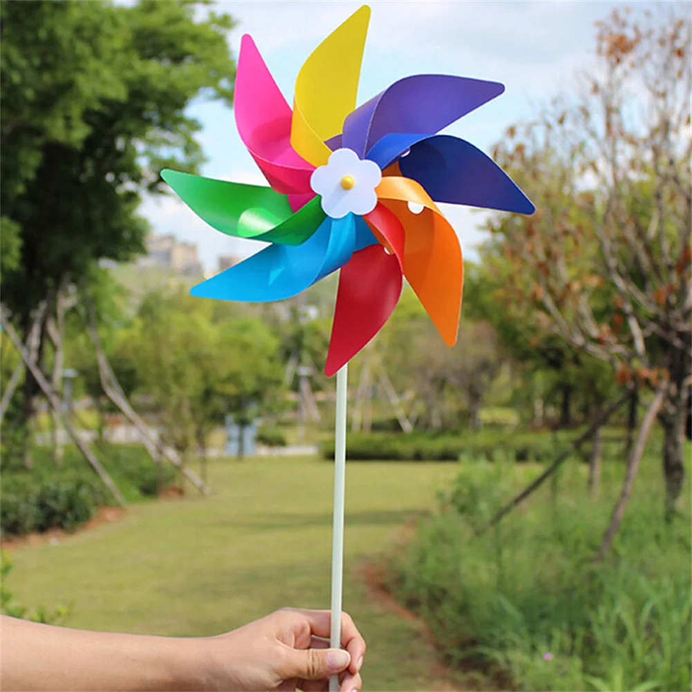 

1pc Colorful Windmill Eight Leaves Wind Spinner Garden Yard Party Outdoor Kids Toy Camping Windmill Wind Spinner Decoration