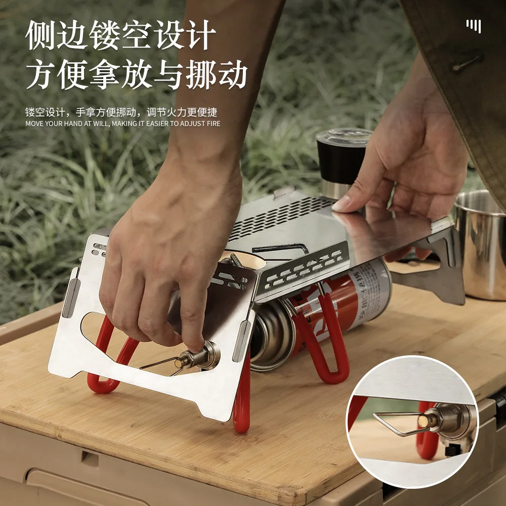Портативная уличная нержавеющая печь ветрозащитный стол теплоизоляция складной