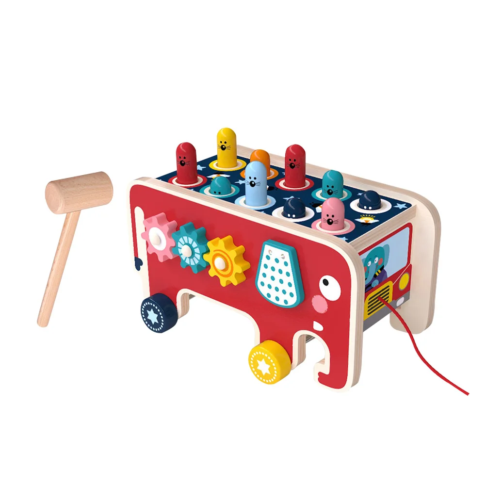 

1 Set Knocking Early Educational Wooden Hammer Knocking Mole for Kids