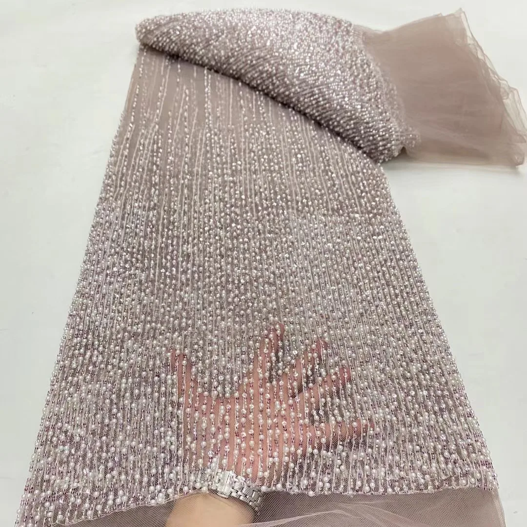 Африканская нигерийская тюль с вышивкой блестками кружевная ткань шитье платья