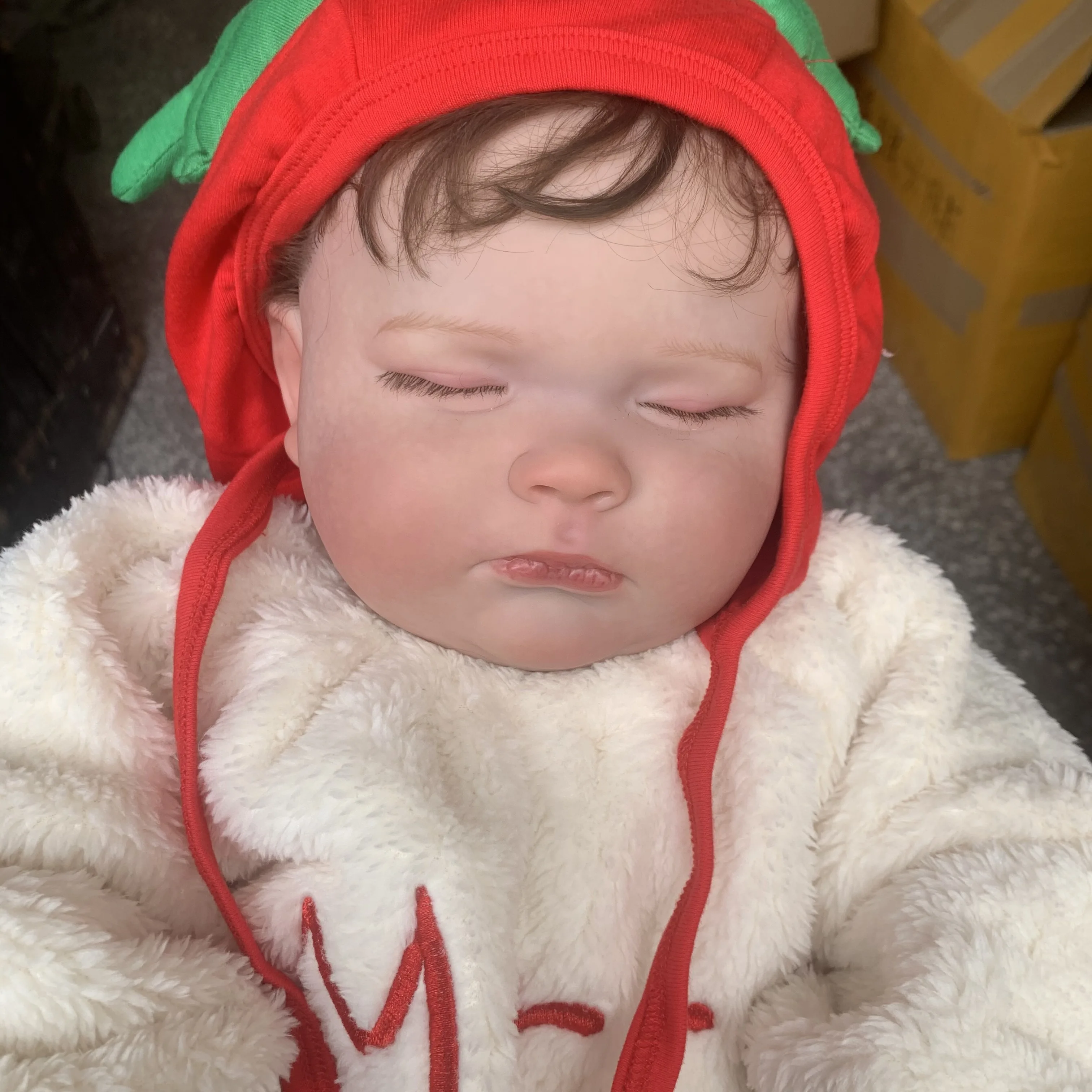 

Reborn Sleeping Boy Baby 3D Skin Soft Silicone 60 CM Doll Toy For Girl With Vascular Vein Cloth Body Like Real Art Bebe Gift