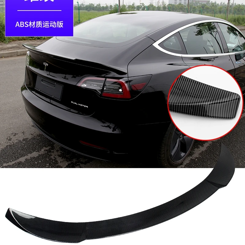 

High quality ABS rear spoiler black suitcase for Tesla model 3 2017 2018-2019