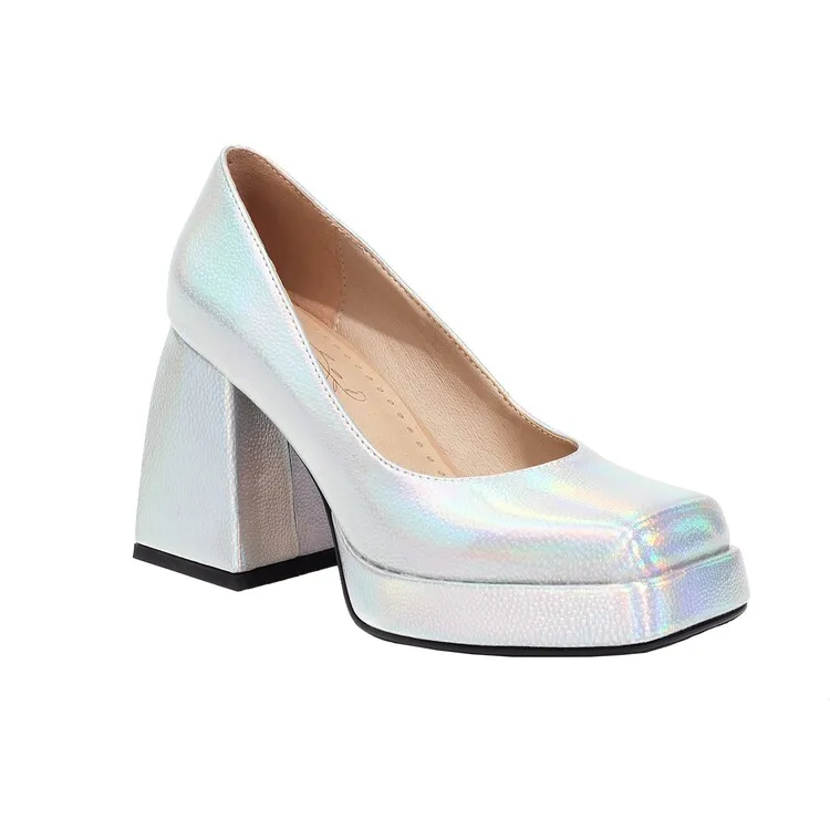 

Big Size Square head thick heel shoes ladies high heels women shoes woman pumps