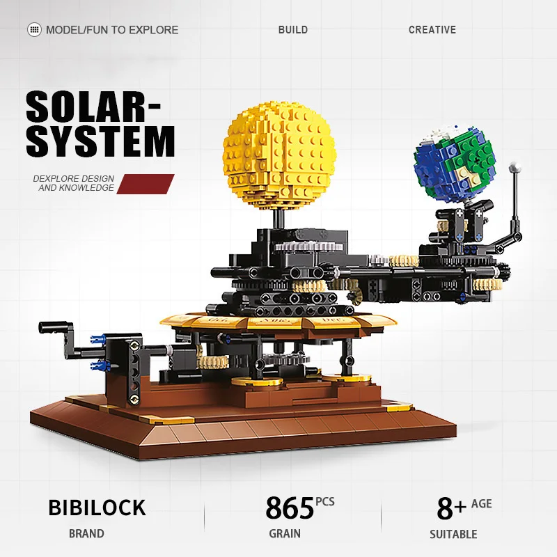 

Technical Solar System Sun and Earth Revolution Building Blocks Creative Science Experiment Moc Bricks 865PCS Educational Toys
