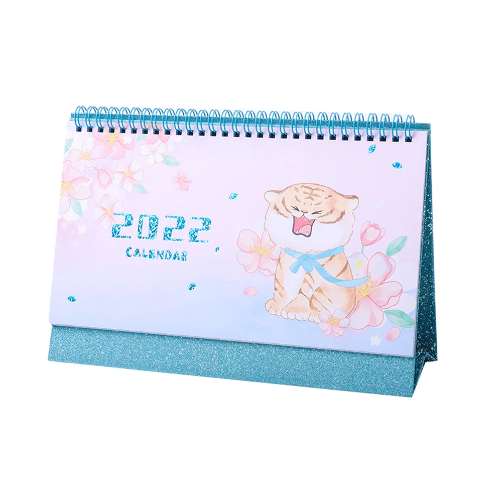 

2022 Desktop Calendar With Twin- wire Binding Memo Pages Standing Calendar For Home Office New Year