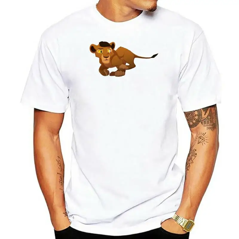

Camisetas informales con estampado del Rey León para hombre, camisa de manga corta con cuello redondo, 100% algodón, a la moda