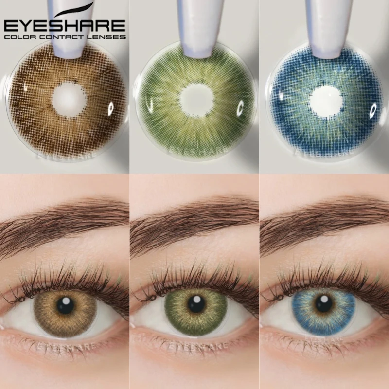 

1 пара цветных линз EYESHARE, контактные линзы цвета океана, красивые контактные линзы для макияжа учеников, косметические линзы для глаз на год