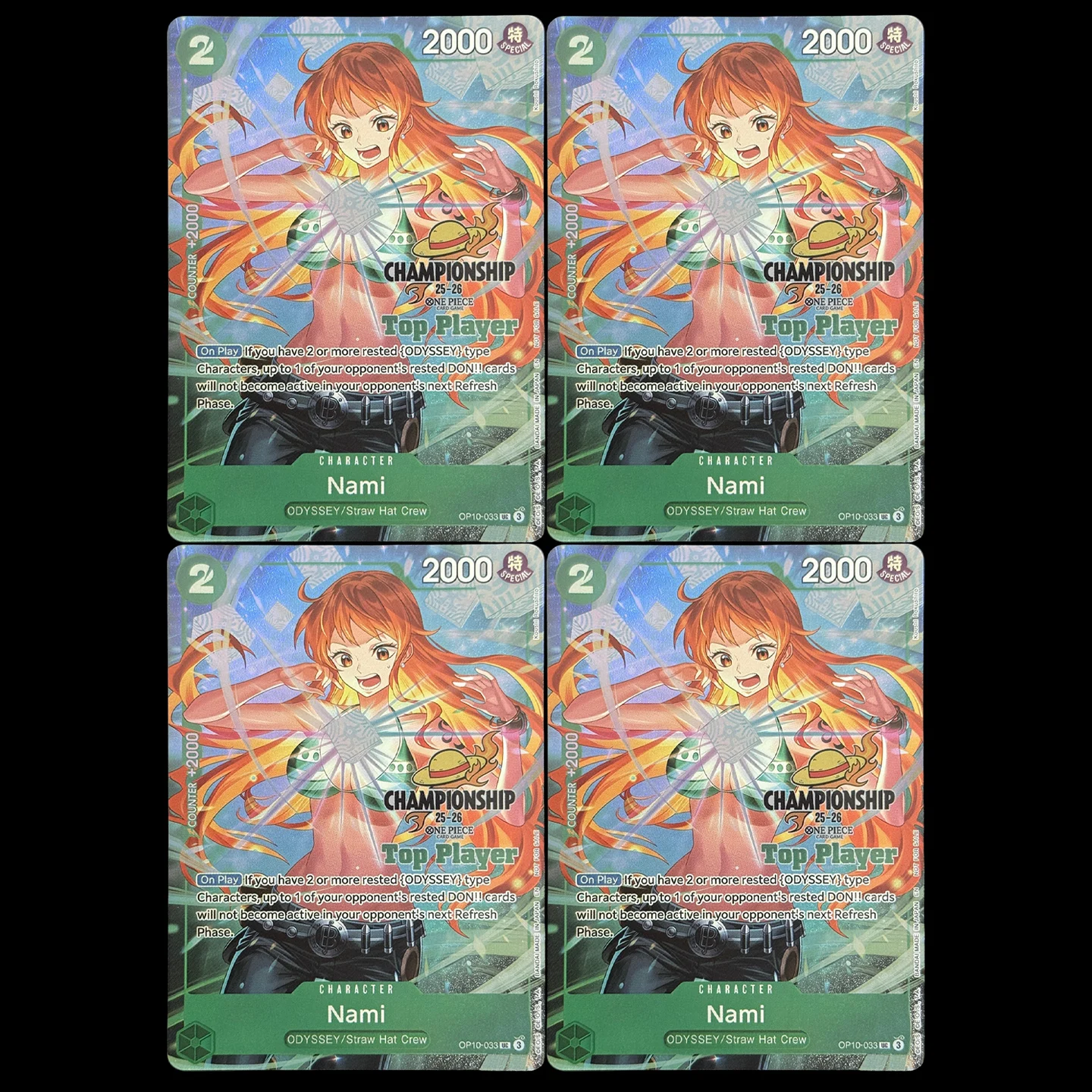 Фото Коллекционная карта One Piece TCG OPCG на английском языке: Нами UC OP10-033, набор Top Player Pack CS 25-26, фольгированная карта-прокси №1
