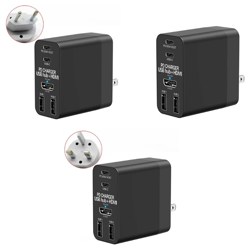 

4 in 1 USB3.0 Hub Type-C Audio-Expansion Adapter Port Docking Station Monitor for For Screen Projection