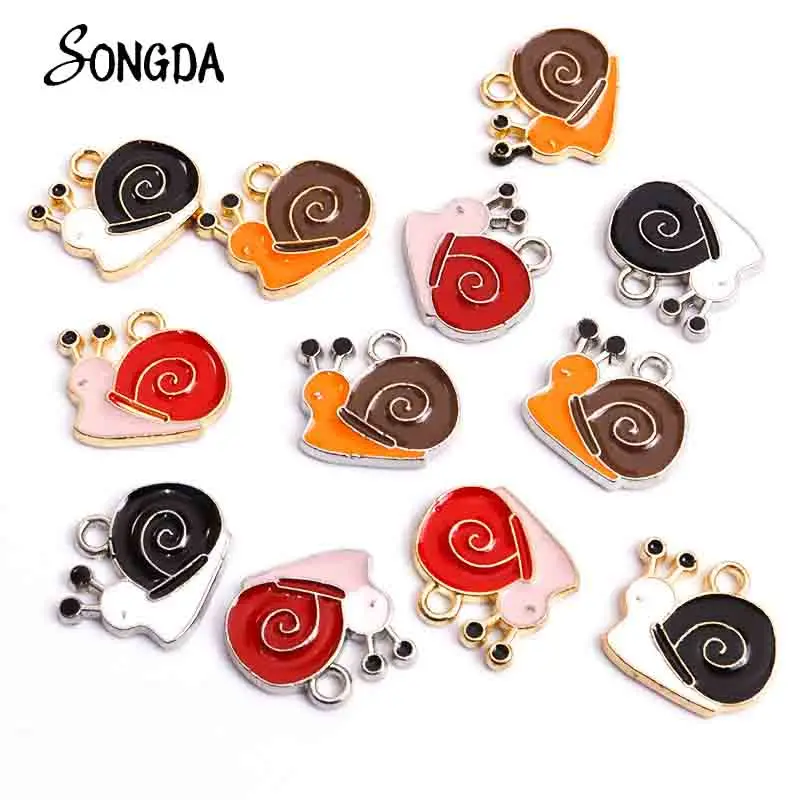 

10Pcs Snails Multicolor Enamel Charms Pendant Necklace Keychain Bracelets Earring DIY Jewelry Making Accessories Gifts Wholesale