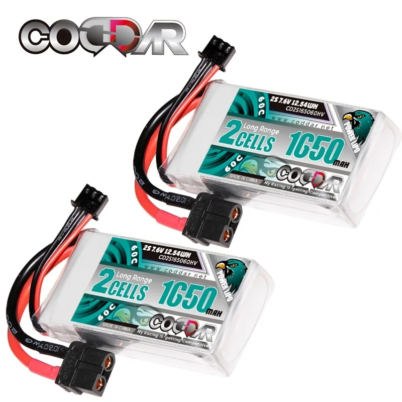 

1-5pcs RC Racing CAR Battery CODDAR 7.6v 1650mAh 2s 60C LiPo Battery For RC Quadcopter Helicopter Boat Drones Spare Parts