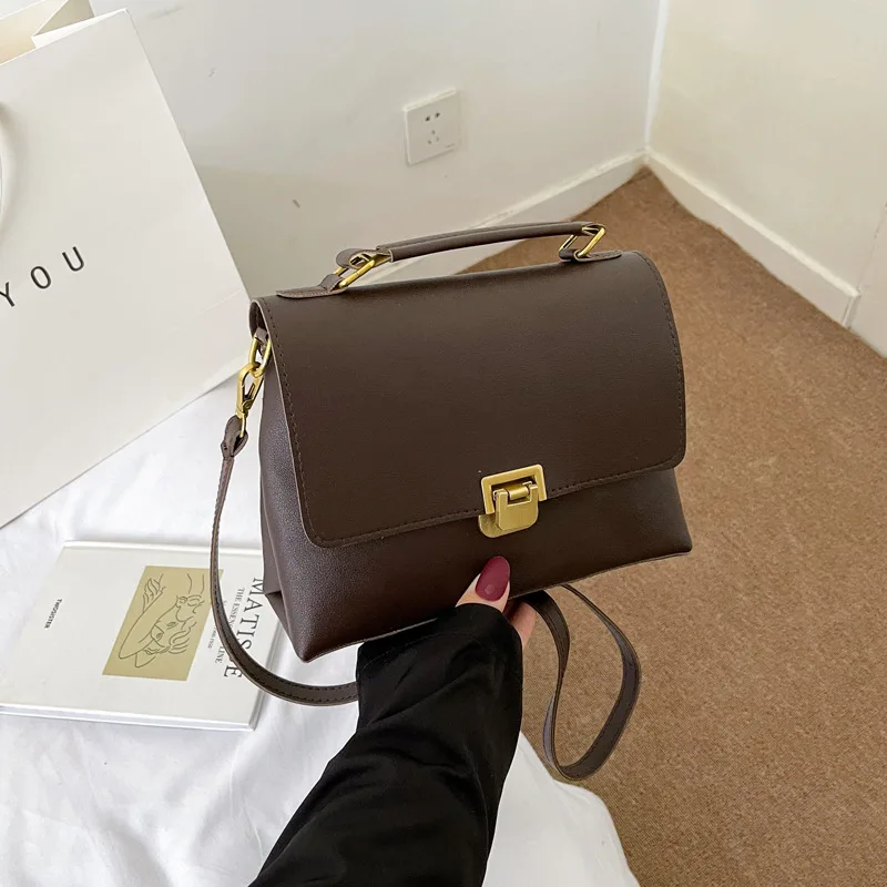 

QIAOSANSAN Women's Handbag Designer New Trendy Fashion Elegant Messenger Shoulder Bag Simple Texture Solid Color Niche Commuting