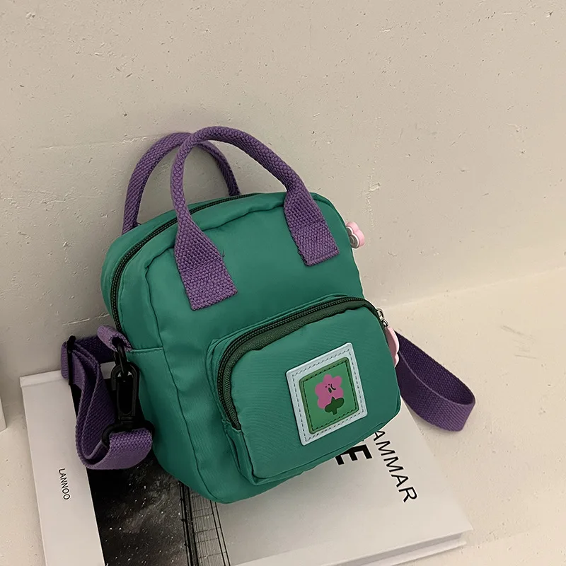 

Nylon Small Bags Personality Japanese-style Student Ins 2022 New Tooling Style Contrast Color Casual Shoulder Bag Woman Portable
